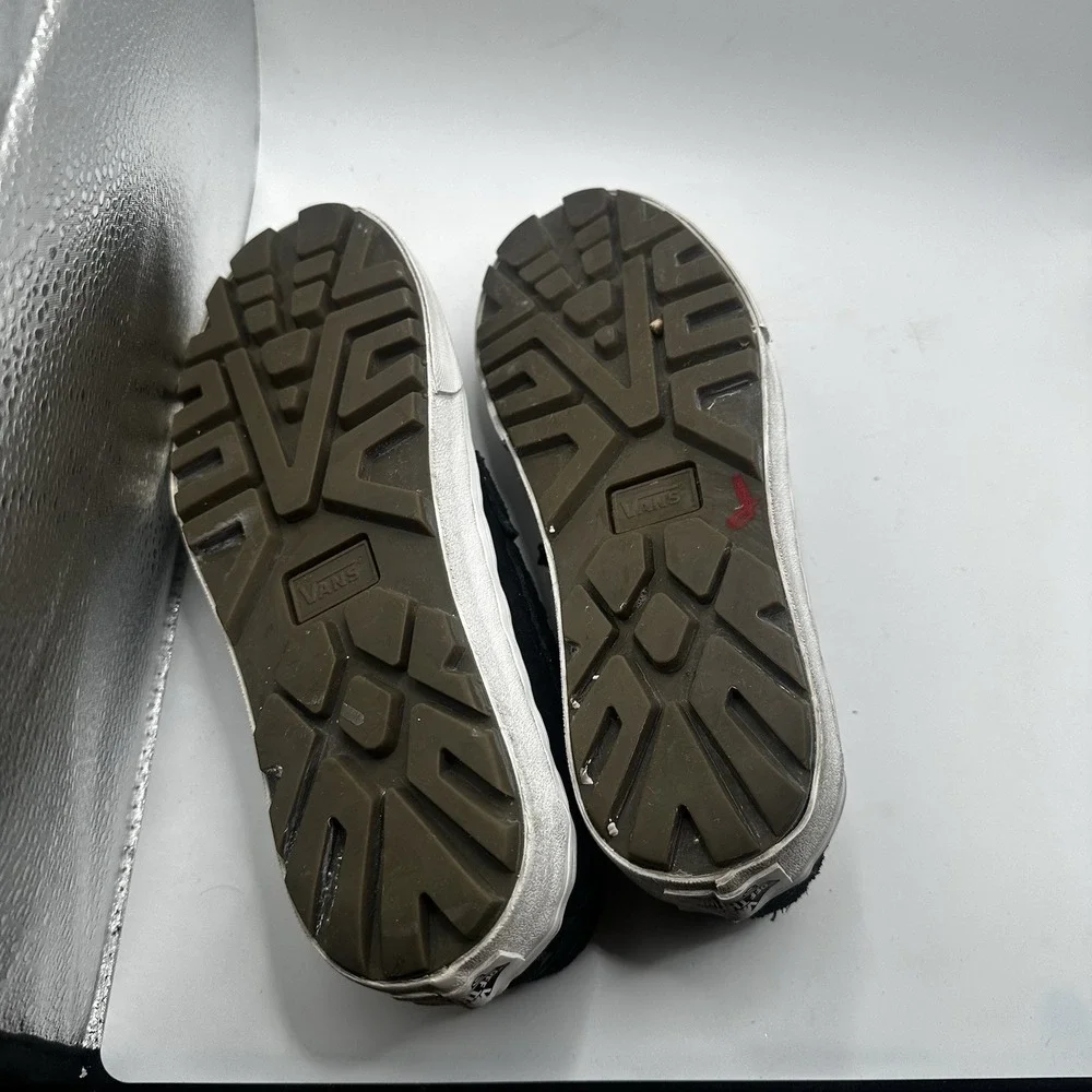 VANS Style 53 Embossed Suede Black Leopard Loafer Slip-On Sneakers M 6.5 W 8
